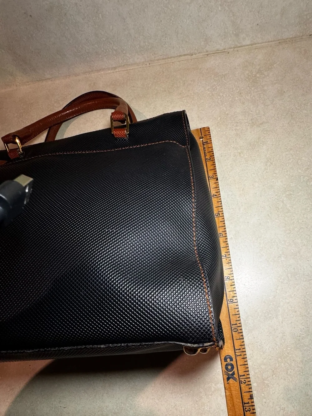 Vtg Bottega Veneta Marco Polo Black Handbag/Tote Bag Pre-owned